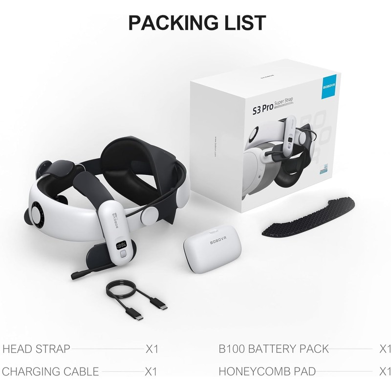 BOBOVR S3 Pro Battery Strap Accessories,Head Air Cooling System and
