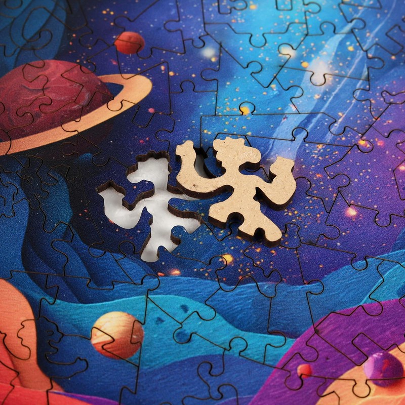 MEATRN Wooden Puzzles for Adults - Solar System Planet Jigsaw