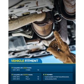 PHILTOP Automotive Replacement Catalytic Converter Kit W/Gasket Fit For Toyota, Lexus Prius 2010-2015, Prius V 2012-2017, CT200h 2011-2013 Replace# 16649, 1741037160(EPA Compliant)