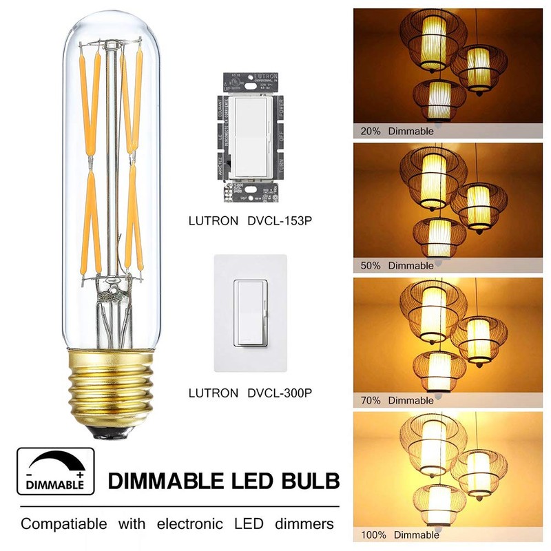 XININSUN T10 Led Bulb, 8W Dimmable Led Tubular Bulbs, 75-100