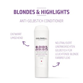 Goldwell Dualsenses Blondes & Highlights Anti-Yellow Tint Conditioner for Blonde and Highlighted Hair, 200 ml