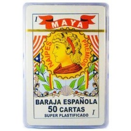 Electronic World Plus Spanish Playing Cards Baraja Espanola 50 Cartas Super Plastificado Plastic Case