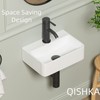 Wall Hung Bathroom Vessel Sink, QISHKA 14.5" X 10" Rectangular