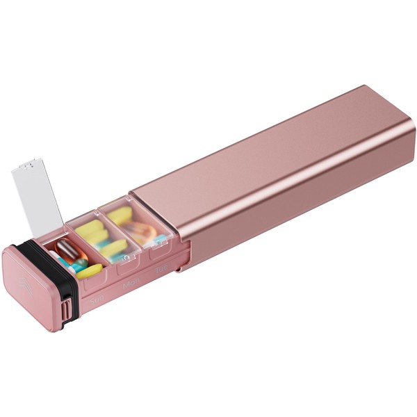7 Day Weekly Metal Pill Organizer for Travel, Kursoaya Premium