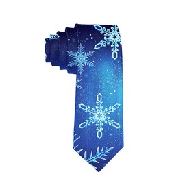Men's Tie Christmas Snowflake Fashion Necktie Wedding Party Meeting Outfit