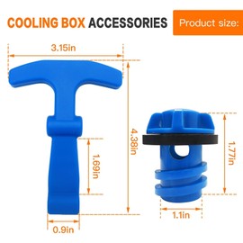 WELURE Cooler Maintenance Set T-Handle Latches & Drain Plug Replacement - Universal Fit for RTIC/YETI - Blue
