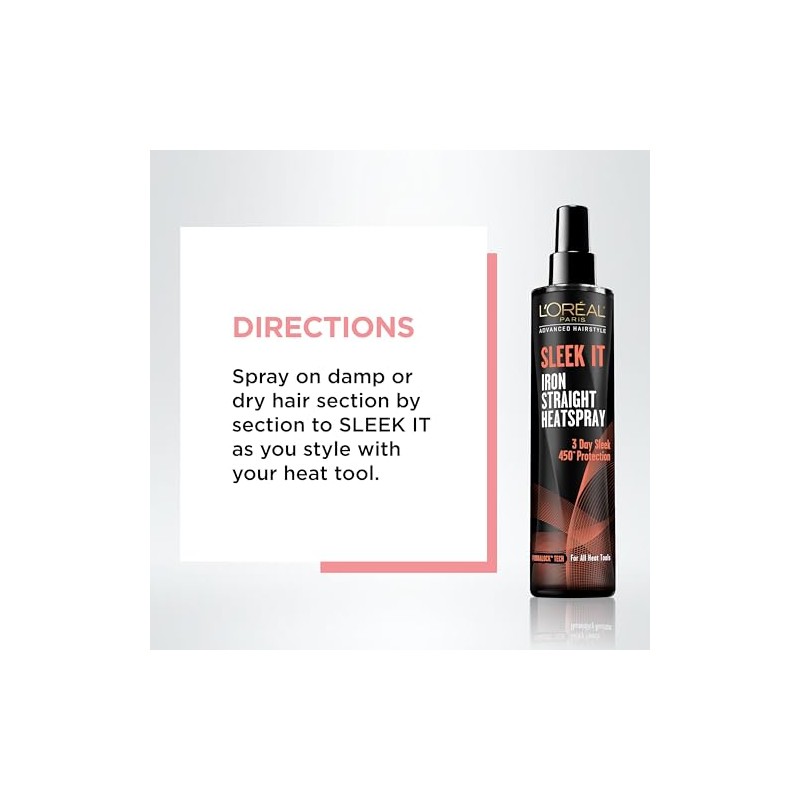 L'Oréal Paris peinado avanzado, SLEEK IT Iron Straight Heatspray, 5.7
