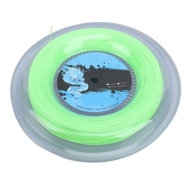 Polyester Tennis String, 200m Fluorescent Green Reel, Softness & Power,