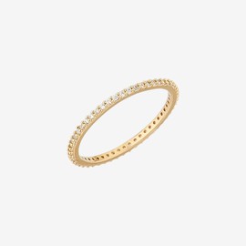 Gold&Dear 14KGP Simple Slim Cubic Ring White Cubic-Yellow Gold M-11 / 골드앤디어 14KGP 심플 슬림 큐빅 반지 화이트큐빅-옐로우골드  M-11호