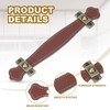 PATIKIL 5.7" Leather Drawer Pulls with Iron Sheet, 2 Pcs