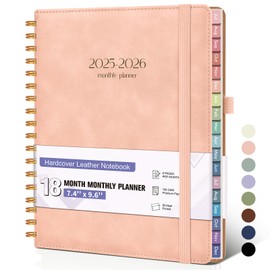 Monthly Planner 2025-2026, 18 Months Academic Calendar Planner from July 2025 - December 2026, 7.4'' x 9.6'' Monthly Planner with Tabs, Spiral Daily Planner Perfect for Office School Teacher Student