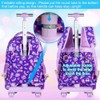 gxtvo 3PCS Kids Rolling Backpack for Girls,Cute School Bag with
