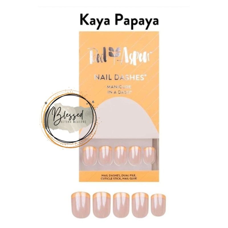 Red Aspen Press On Nails~Kaya Papaya~Short~S