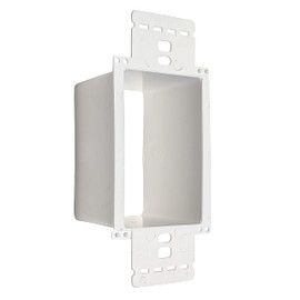 BestMounts - Electrical Power Outlet Box Extender Kit – Single Gang Box Extender - Single Receptacle Heavy Duty Plastic (1 Pack, White)