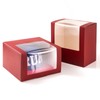 LADYBRO Red Gift Boxes with Window Display Box for Hat,