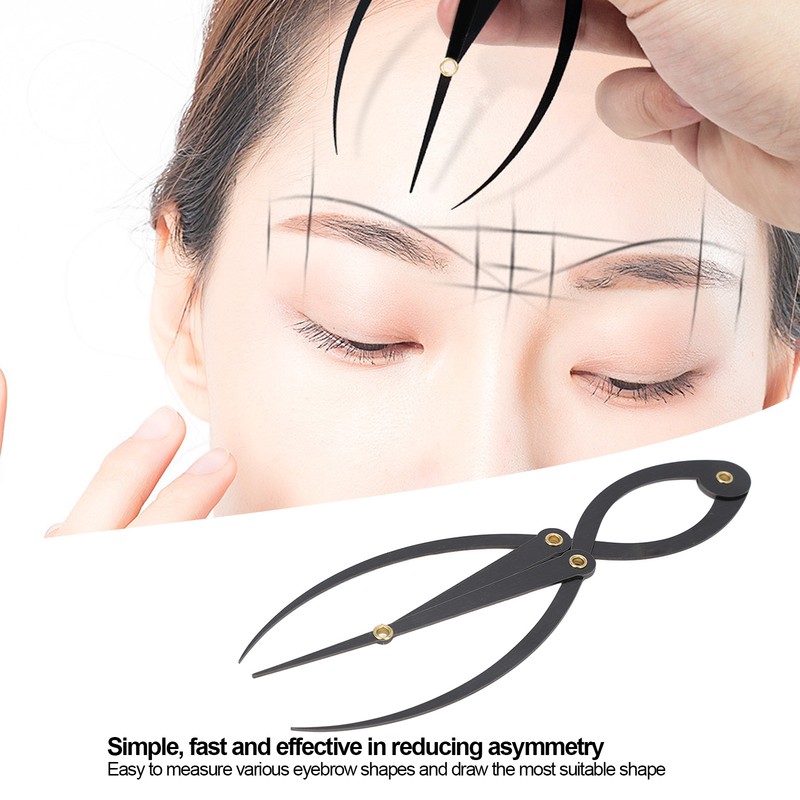Eyebrow Ruler Multifunctional Stainless Steel 3 Point Positioning Ruler for