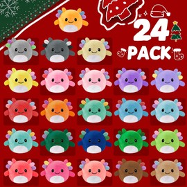 Advent Calendar 2025 - Christmas Countdown Calendars - 24 Days of Surprises with Mini Axolotl Plush Toys - Stuffed Animals Xmas Gifts for Kids Teens Girls Boys Toddler Party Favors
