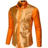 Jogal Men’s Sequin Shirt 70s Long-Sleeved Disco Party Costume -