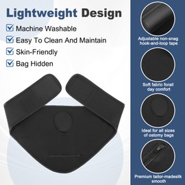 Ostomy Waist Bag Adjustable Ostomy Belt Ostomy Bag Stealth Belt Men Women Ostomy Bag Covers Colostomy Belt, Inner Pocket to Place Ostomy Pouch Ostomy Wrap (Black M Size)