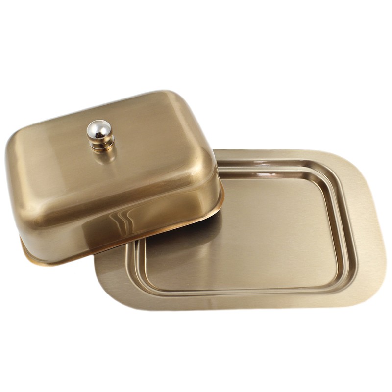 Zoie + Chloe Stainless Steel Butter Dish with Easy to