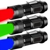 3 Pack Red Green Blue Light Bright Small Flashlights, LED