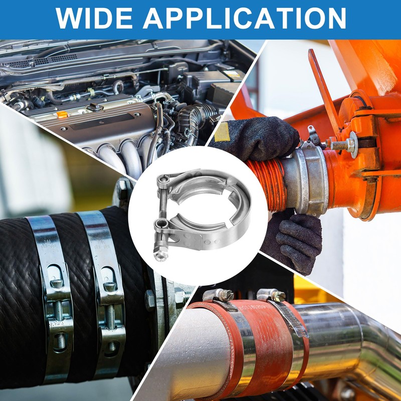 sourcing map 1.5" V Band Clamp 304 Stainless Steel for