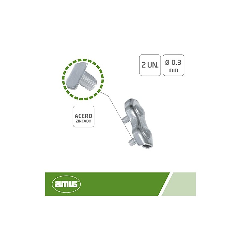 Amig - Pack of 2 flat cable ties made of