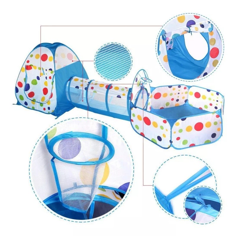 Luxury Tienda Tunel De Juegos Gimnasio Didáctico 3en1 Bebés Niños