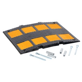 Vestil RSH-108-M-C Rubber Speed Hump Middle Section Concrete Hardware 19-3/16 in. x 23-1/2 in. x 1-5/8 in. 40000 Lb. Capacity Black