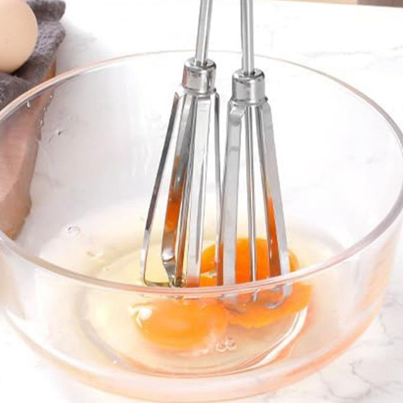 Rotary Egg Beater Manual Hand Crank Mixer - Stainless Steel