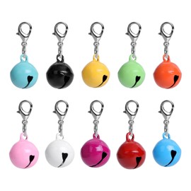 Amabro Pet Bells for Cat Dog, 10 PCS Cat and Dog Round Bells for Collar with Loud Crisp Sound Multicolor Cat Dog Collar Charm Pet Pendant Accessories Jingle Bell for Christmas Decoration