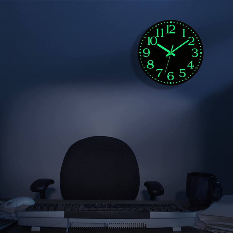 Warminn Wall Clock - 12 inch Glow in The Dark