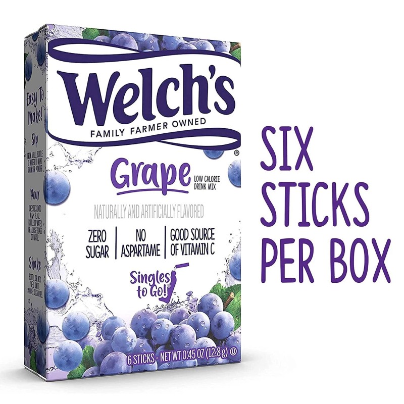 SINGLES TO GO! Welch's Singles To Go Grape Drink Mix