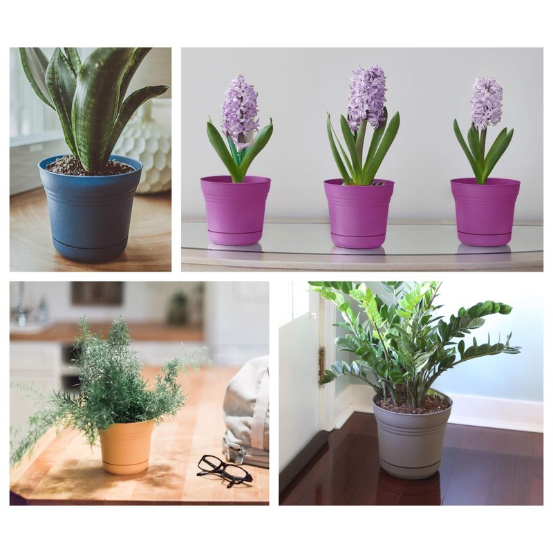 Bloem Saturn Planter with Saucer, 10", Calypso (SP1027)