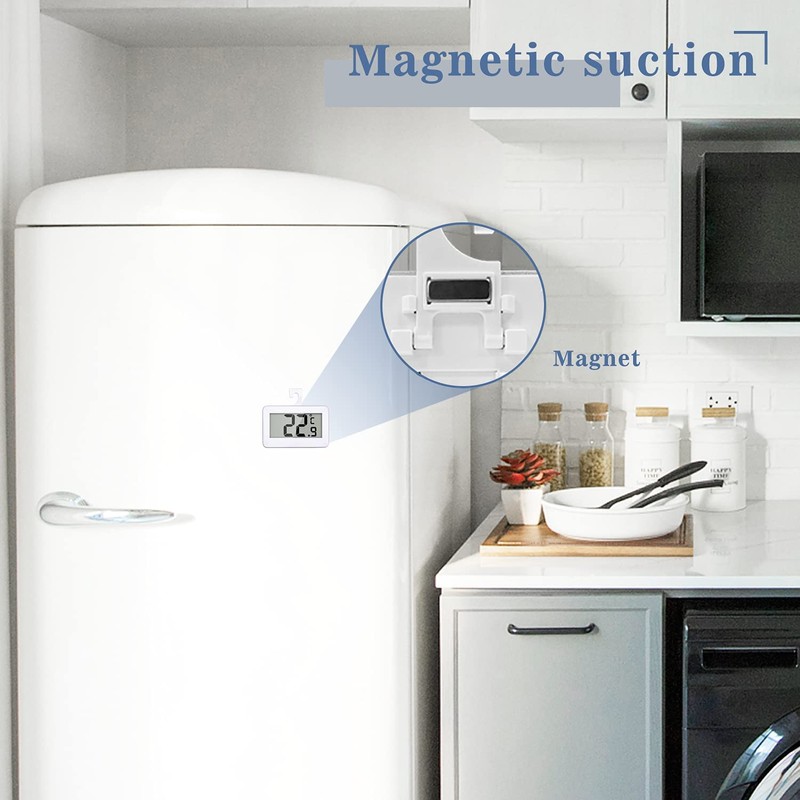Fridge Thermometer Digital Refrigerator Thermometer, Suplong 2 Sets Digital Waterproof