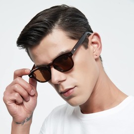 WONAVEHY Sunglasses Men Women Unisex Retro Sunglasses for Men Women Pirate Captain Johnny Depp Vintage Round Style Tinted Sunglasses for Men Women, brown