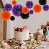Tissue Paper Pom Poms, Black Orange Purple Tissue Paper Flowers,