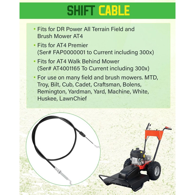 Vudajuley 351311 Mower Shift Cable Fit for DR Power All