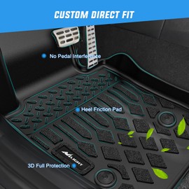 Nilight TPE Floor Mats for Volvo XC90 2016 2017 2018 2019 2020 2021 2022 2023 2024 2025 (Only for Plug-in Hybrid Models) All Weather Custom Fit Heavy Duty Floor Liners