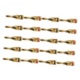 KOMBIUDA 20pcs Gold Plated Banana Plugs Audio Connectors for Speaker Wire Enhanced Conductivity Secure Connection for Home Theater Studio and Stage Use