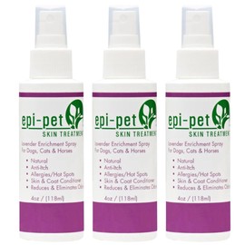 Epi-Pet Veterinary Formulated Dog Hot Spot and Dog Itch Spray, Pet Skin Treatment Spray for Allergies, Deshedding and Redness, Use it as Skin and Coat Conditioner 4 Fl Oz (Pack of 3), Lavender
