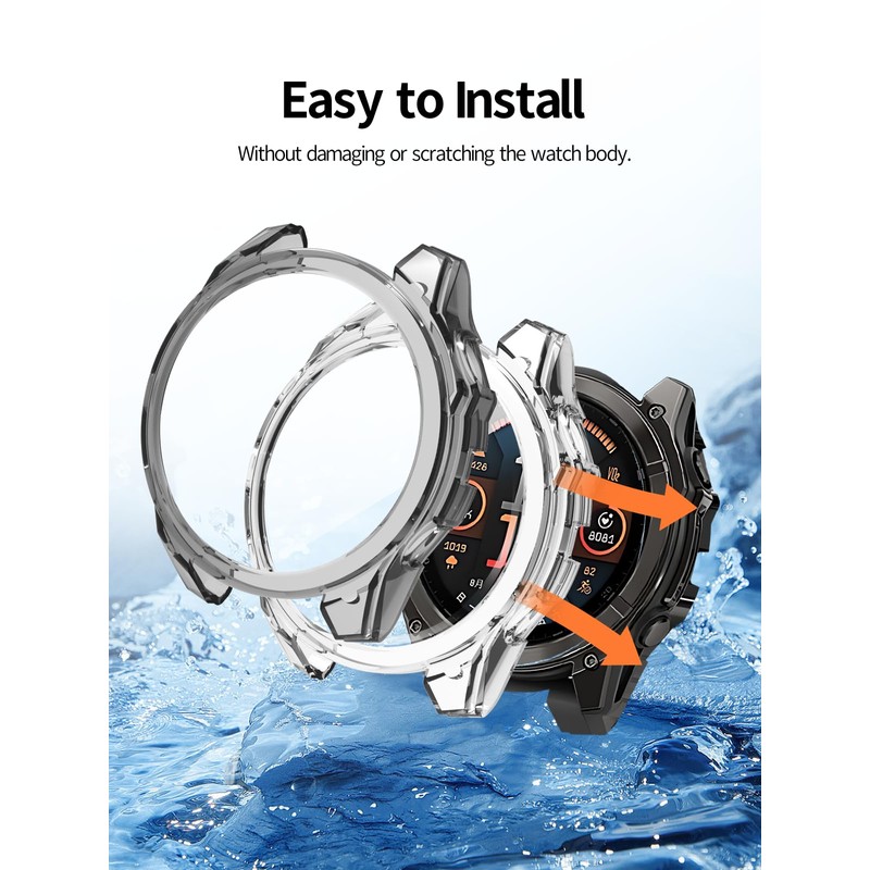2 Pack Case for Garmin Fenix 8 51MM Smartwatch Cover,All-Round