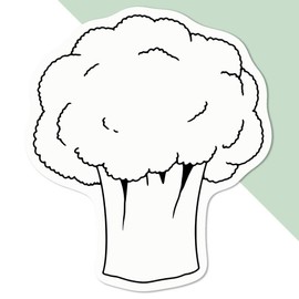 Medium 100mm 'Broccoli' Permanent Sticker Decal for Cars/Windows/Bins/Walls etc (DW00133469)