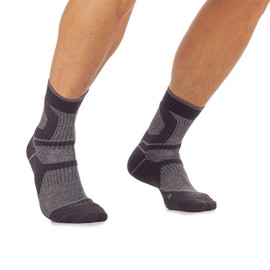 MICO Trekking Short Socks Made of Micotex + Lycra Fibre, Unisex, Medium Weight, for Men and Women, gray