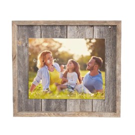 HomeRoots 8X10 Rustic Weathered Grey Picture Frame With Plexiglass Holder