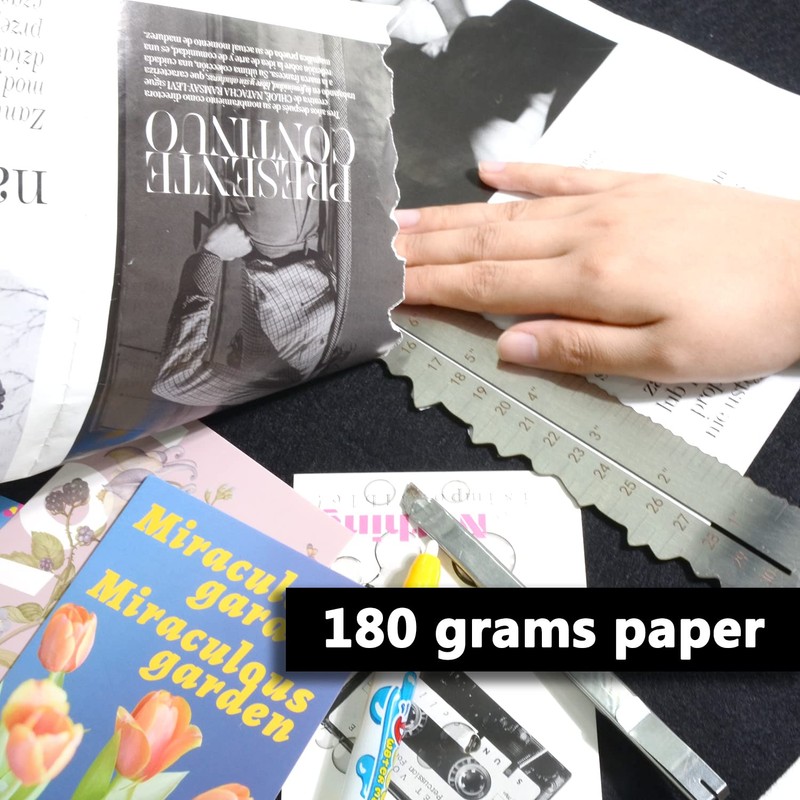 UPTTHOW Stainless Steel Metal Paper Tearing Ruler Craft Ruler for