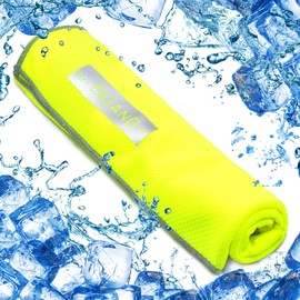Cooling Towels, Sweat Towels Cooling Towels for Neck and Face, Microfiber Towel Soft Breathable Towel for Gym, Yoga, Camping, Running, Fitness, Workout & More Activities(32"x12") (Fluorescent Yellow)