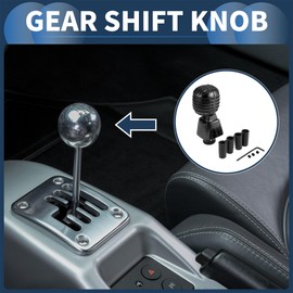INFINAUTO Car Shift Knob, 12cm Universal for Automatic and Manual Vehicle Gear Shifter Knob with 4 Adapter Resin Black, 1 Set