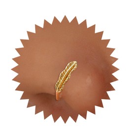 Andelaisi Boho Leaf Clip On Nose Ring Vintage Leaf Nose Ring Gold Leaf Fake Nose Ring Non Pierced Nose Ring Jewelry for Women