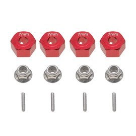 Aluminum 12mm Hex Wheel Hubs w/Axle Pins Nuts Replacement of 1654 for RC Traxxas 1/10 Slash 4x4,Stampede 4WD (4-Pack)